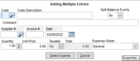 Post group expenses to agents (Back Office)