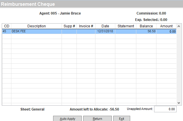 Refund an agent's expense (Back Office)