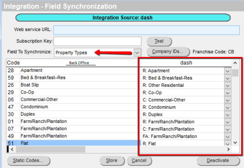 Map new dash property types (Back Office)