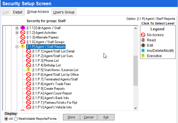 Set Back Office permissions