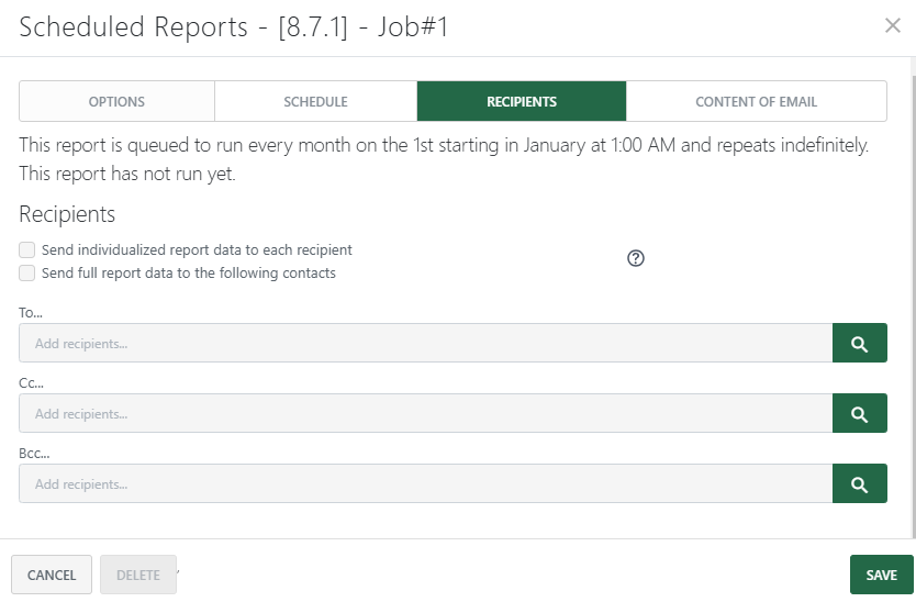 Schedule your reports (new Back Office)