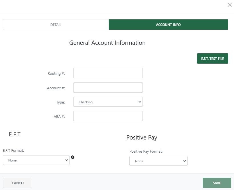 Set up a bank account (new Back Office)