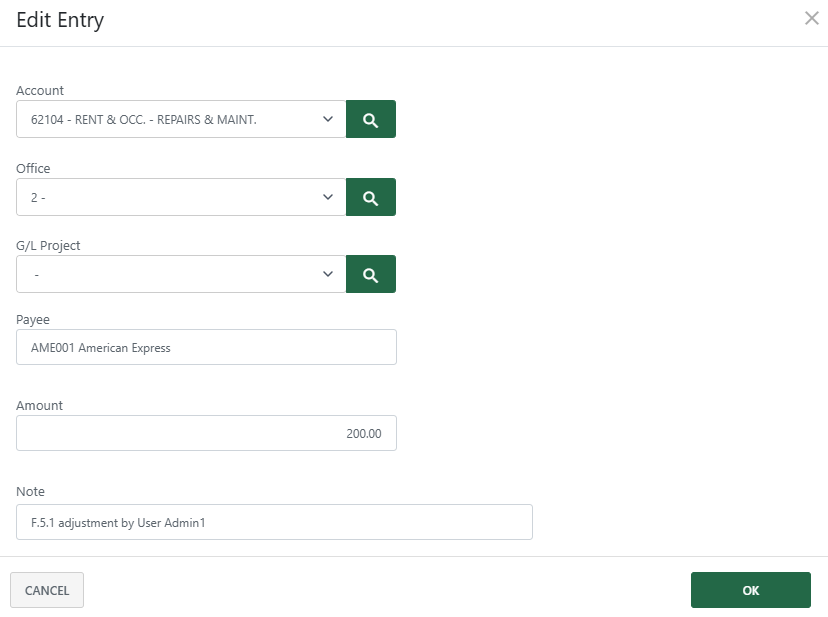 Edit general ledger postings (new Back Office)