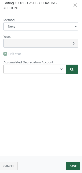 Set up asset accounts (new Back Office)