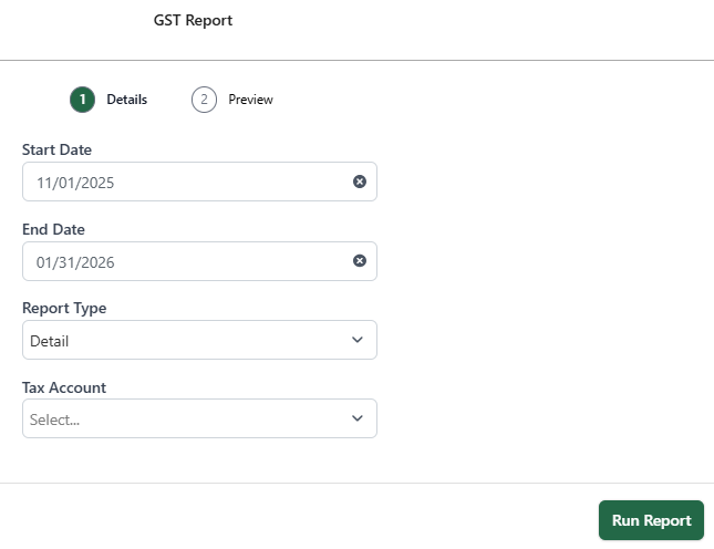 Generate a Tax report and post tax invoices (new Back Office)