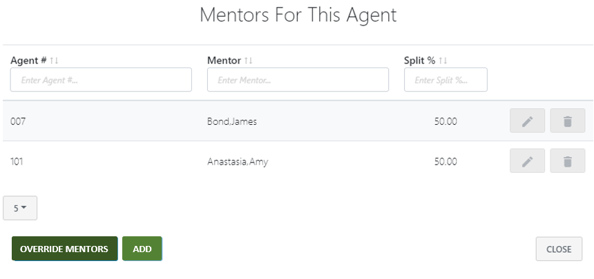Change an agent's mentor for a transaction (new Back Office)