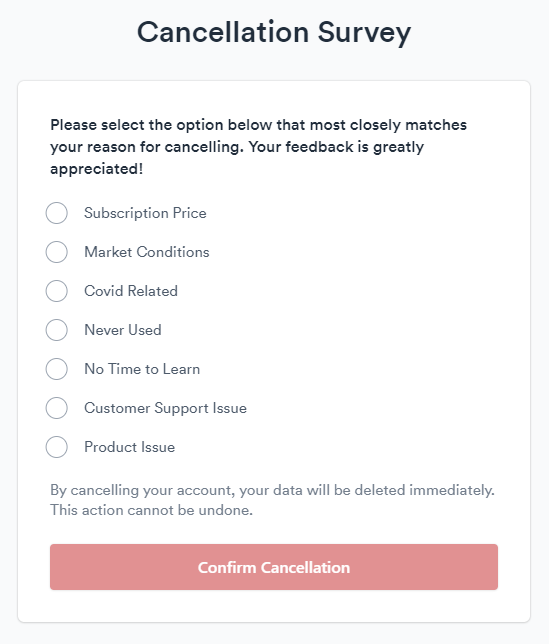 Cancel your Cloud Agent Suite account