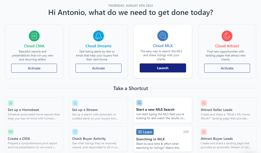 Activate your Cloud Agent Suite solutions