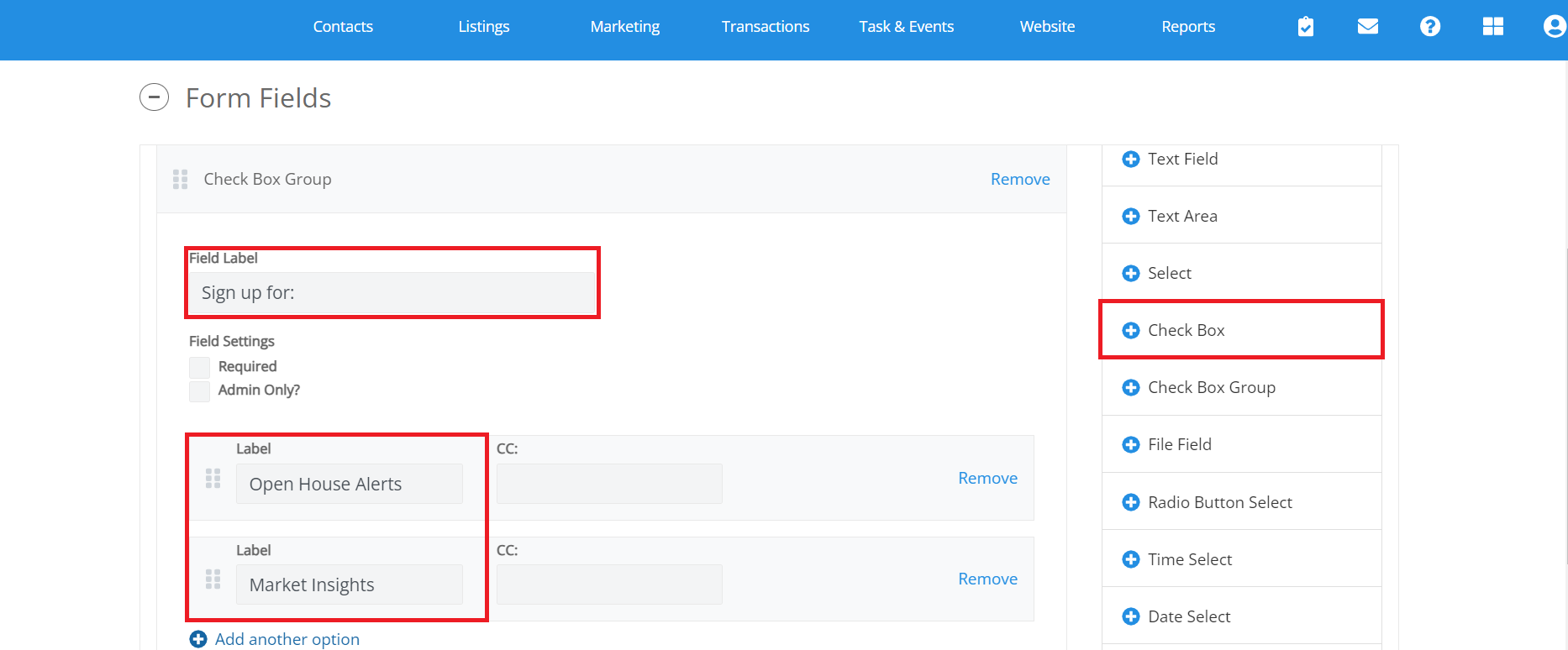 Create a form (Propertybase GO)
