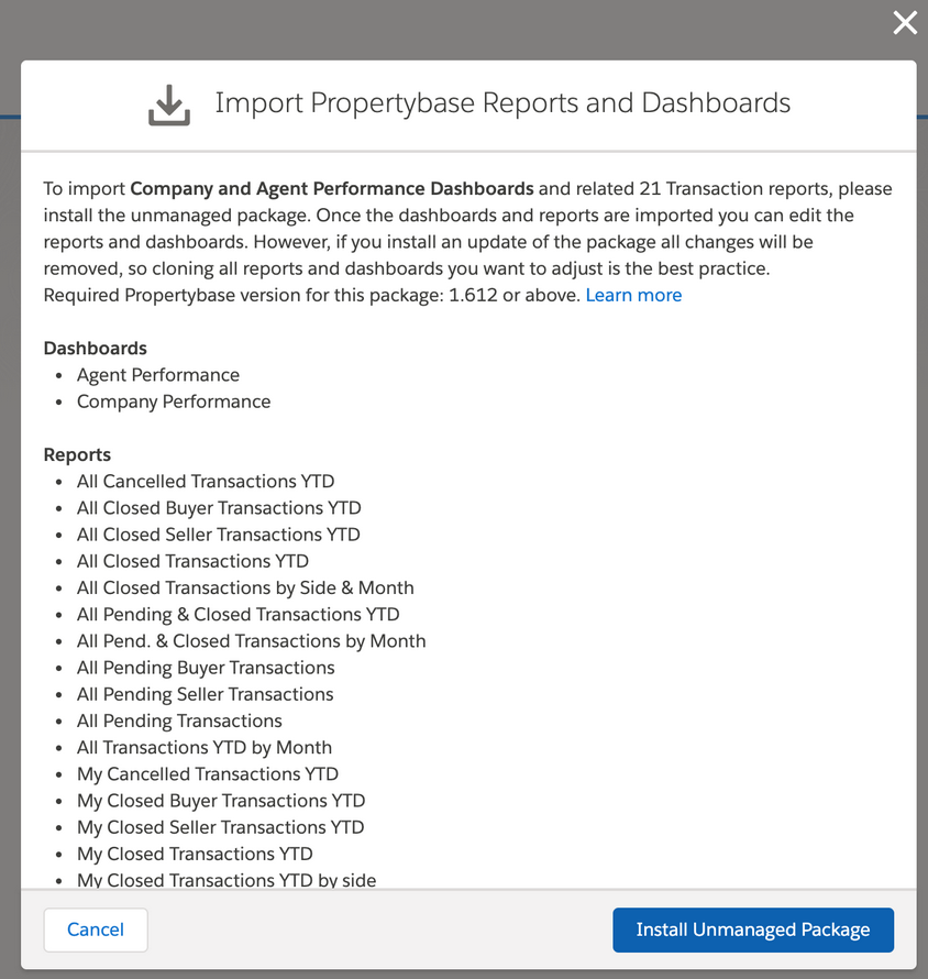 Propertybase reports and dashboards package (Propertybase Salesforce
