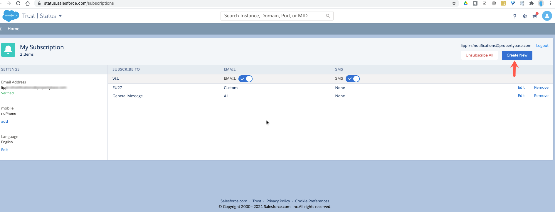 Salesforce system status updates (Propertybase Salesforce Edition)