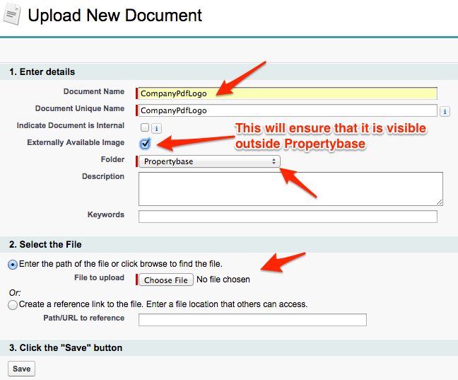 Add files to the documents tab (Propertybase Salesforce Edition)