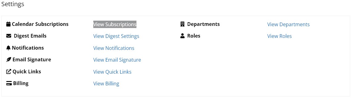 View calendar subscriptions (Workspace) View calendar subscriptions (Workspace)