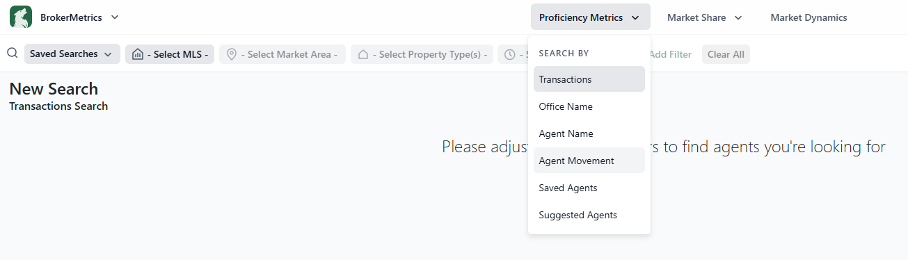 View agent movement in your company (BrokerMetrics)